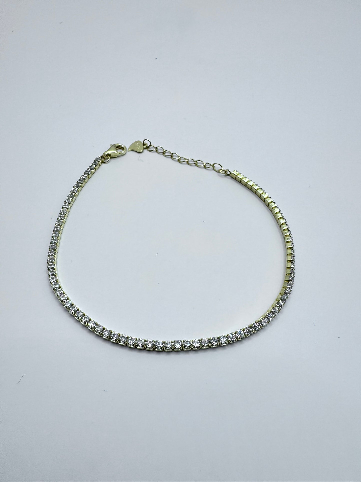 Tennis in Argento 925 Oro e Zirconi Bianchi